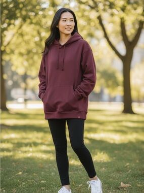 JoyLab Wine Hoodie - Cozy Drawstring Pullover